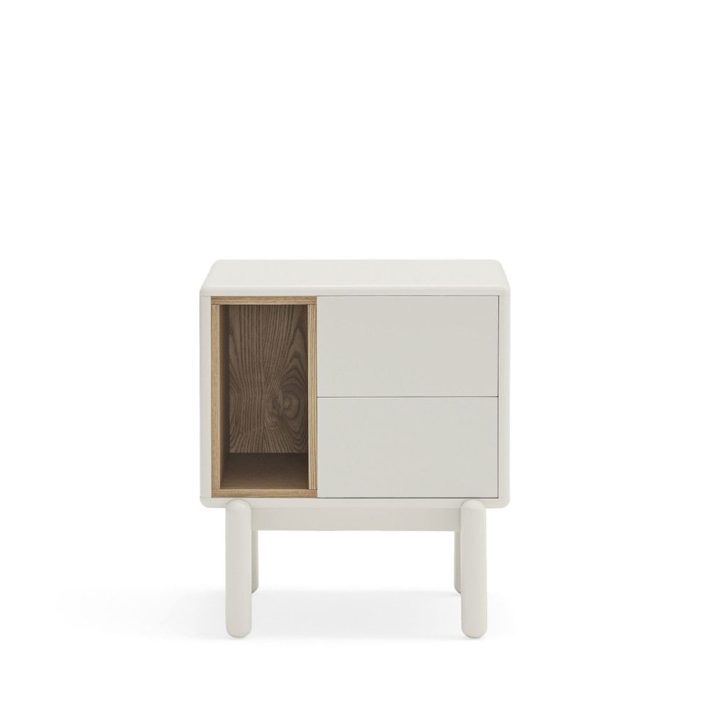 Corvo - Table de chevet en bois - Couleur - Blanc