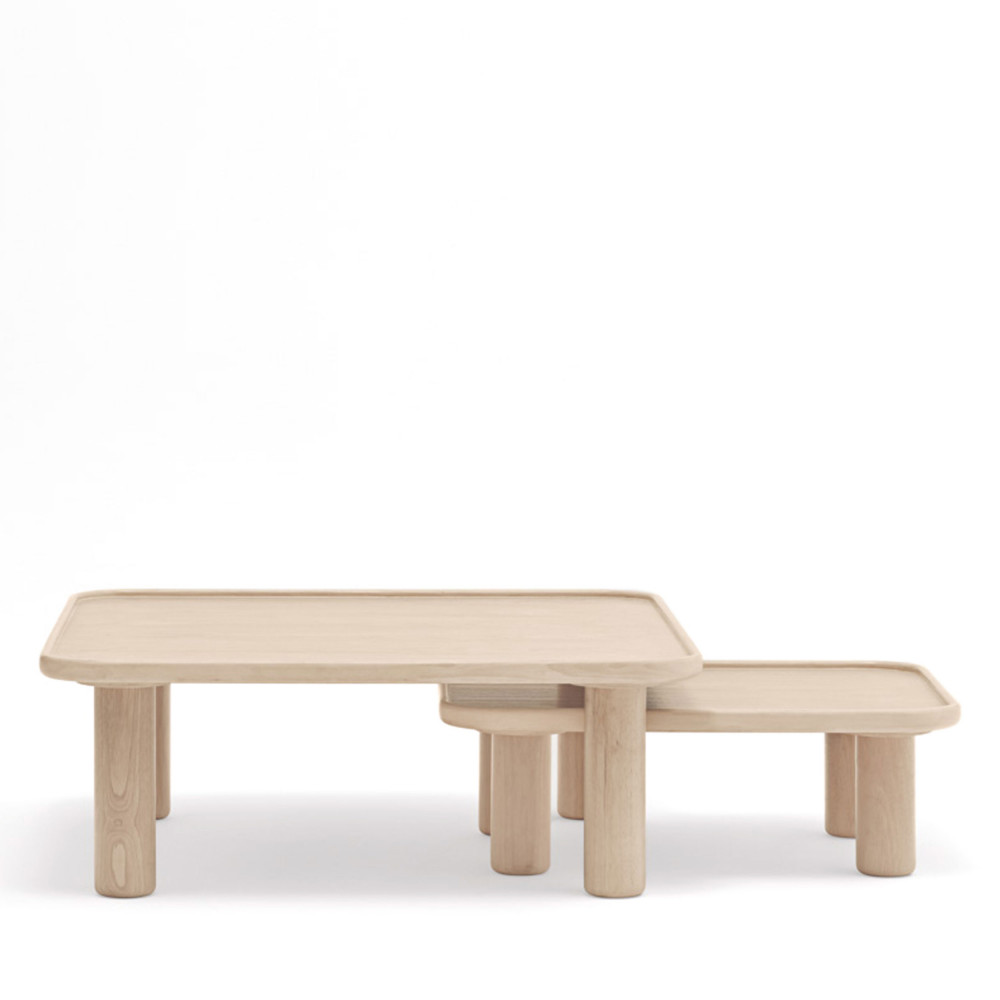 Nest - 2 tables basses gigognes carrées en bois - Couleur - Bois clair