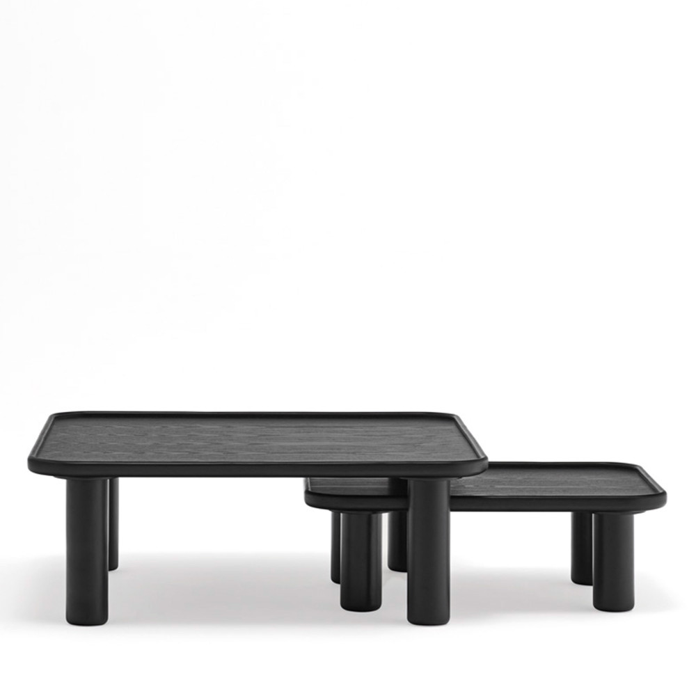 Nest - 2 tables basses gigognes carrées en bois - Couleur - Noir