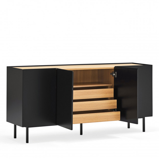 Arista - Buffet en bois 4 portes 3 tiroirs L165cm
