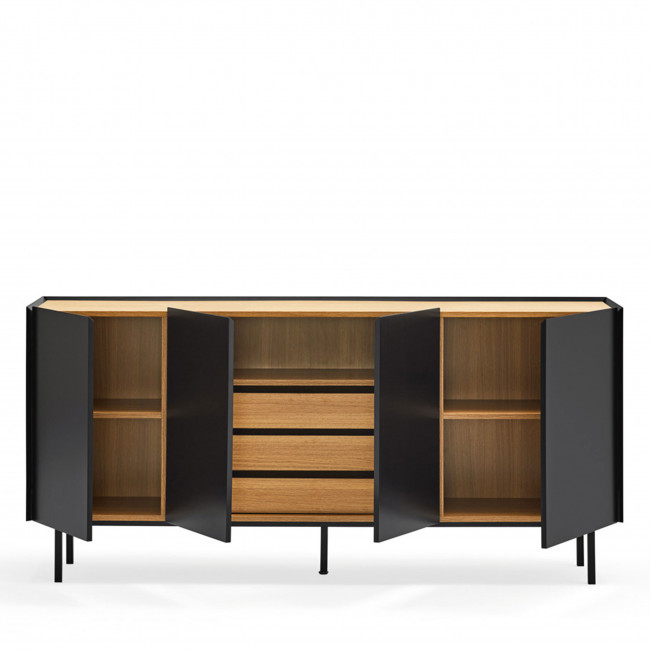 Arista - Buffet en bois 4 portes 3 tiroirs L165cm