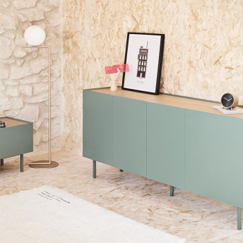 Arista - Buffet en bois 4 portes 3 tiroirs L165cm