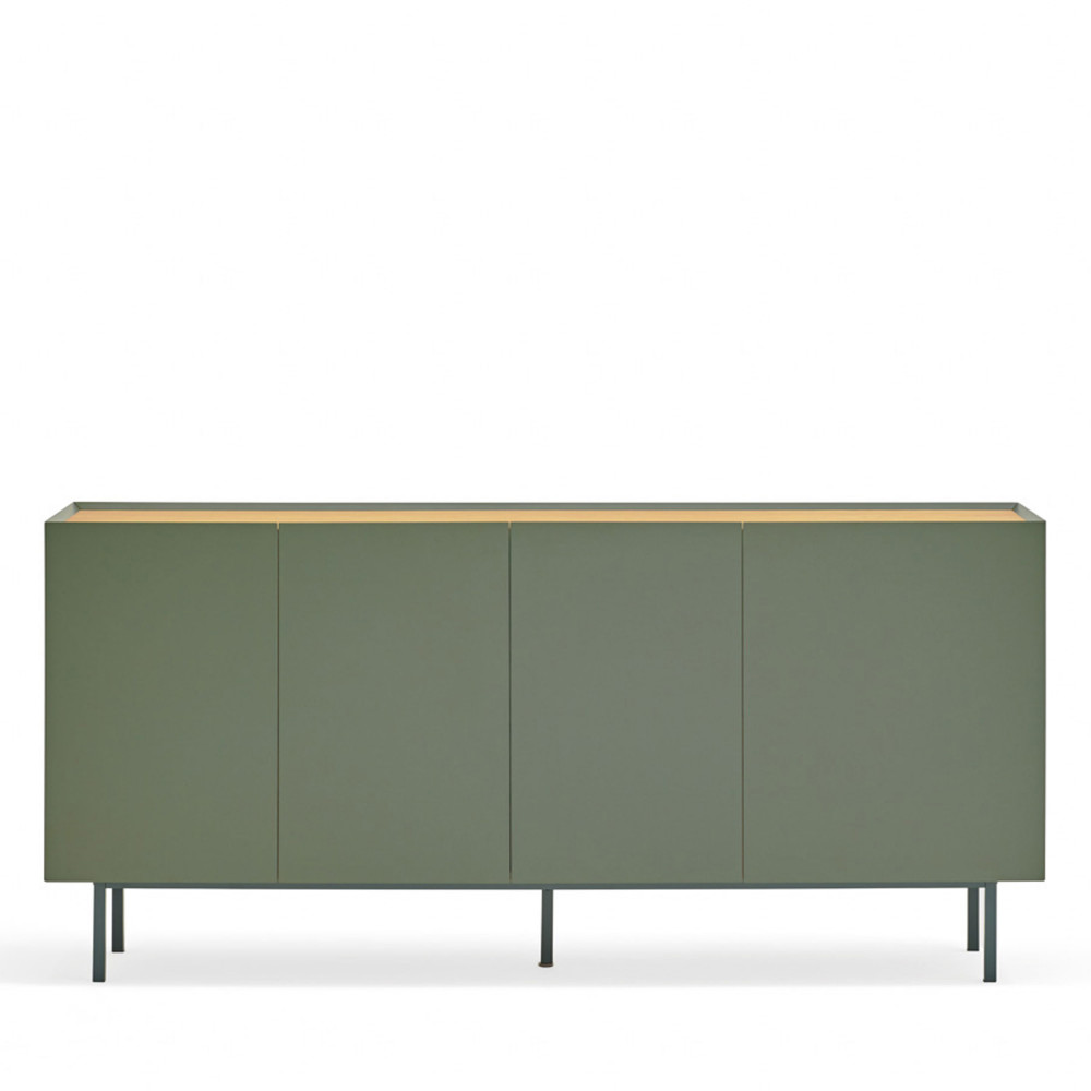 Arista - Buffet en bois 4 portes 3 tiroirs L165cm - Couleur - Vert amande