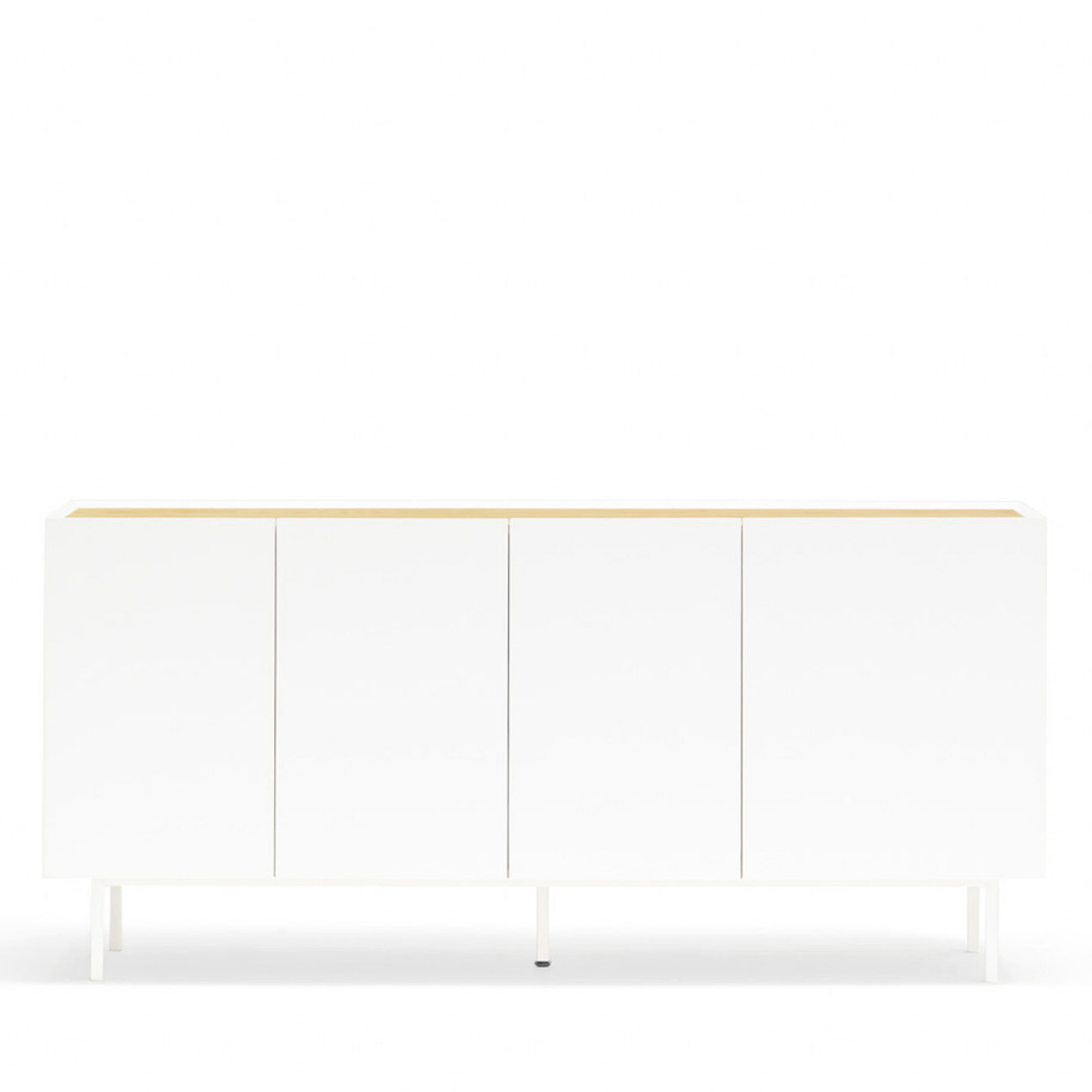 Arista - Buffet en bois 4 portes 3 tiroirs L165cm - Couleur - Blanc