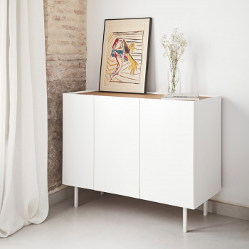 Arista - Buffet en bois 3 portes 3 tiroirs L110cm