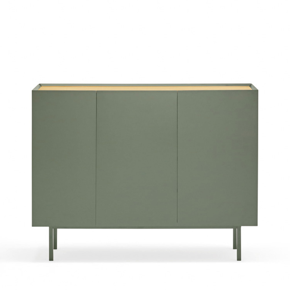 Arista - Buffet en bois 3 portes 3 tiroirs L110cm - Couleur - Vert amande