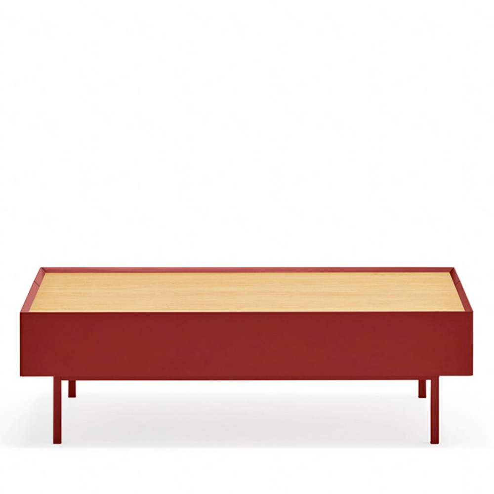 Arista - Table basse en bois 110x60cm - Couleur - Rouge