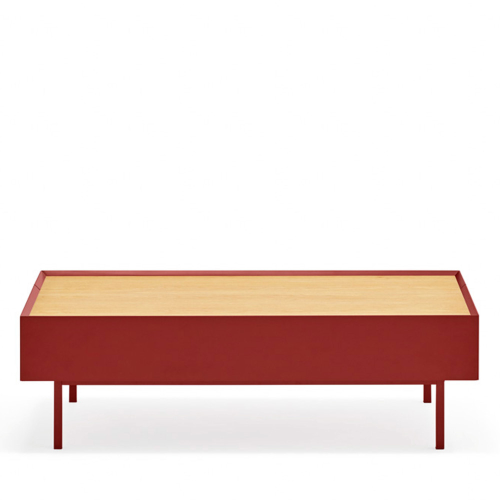 arista - table basse en bois 110x60cm - couleur - rouge