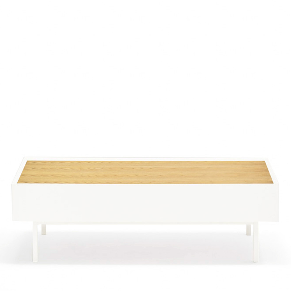 Arista - Table basse en bois 110x60cm - Couleur - Blanc