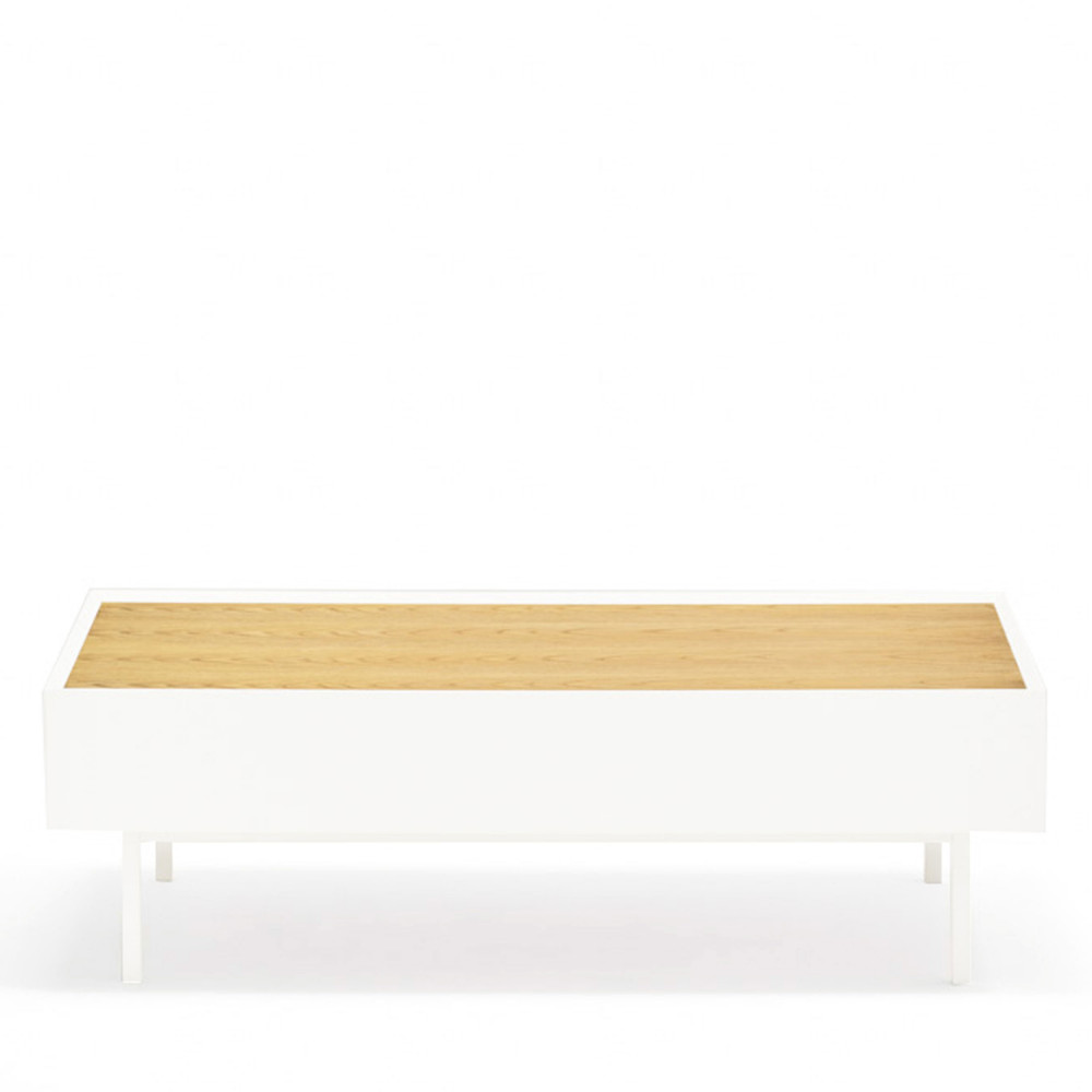 arista - table basse en bois 110x60cm - couleur - blanc