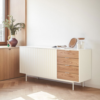 Sierra - Buffet en bois 2 portes 4 tiroirs L159,2cm
