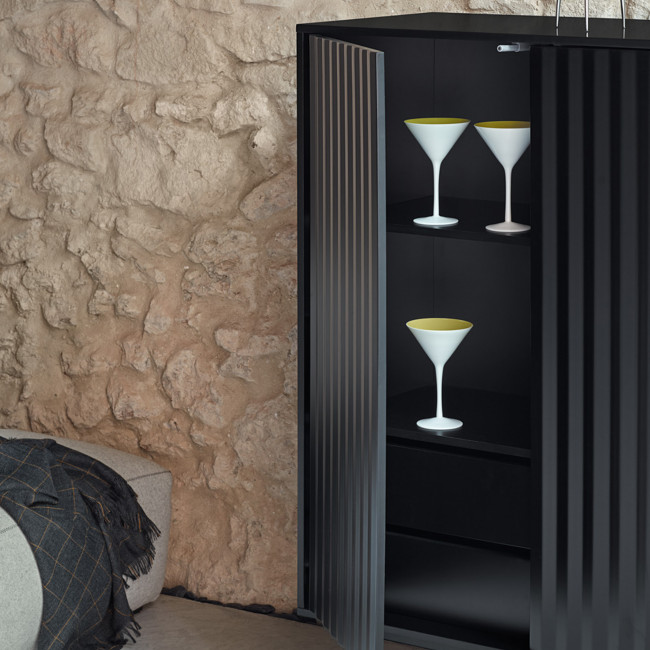 Sierra - Buffet haut en bois 2 portes 2 tiroirs