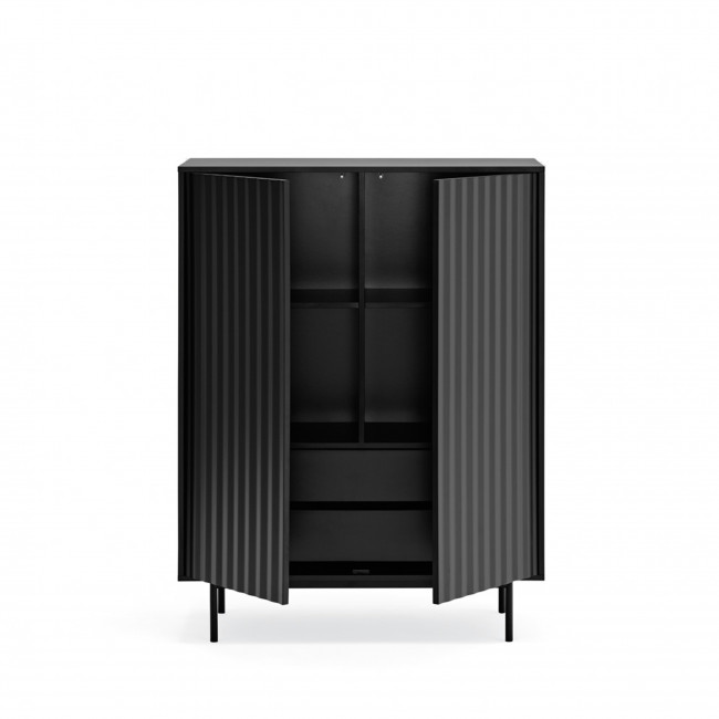 Sierra - Buffet haut en bois 2 portes 2 tiroirs