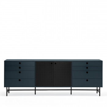 Punto - Buffet en bois 2 portes 8 tiroirs L212cm