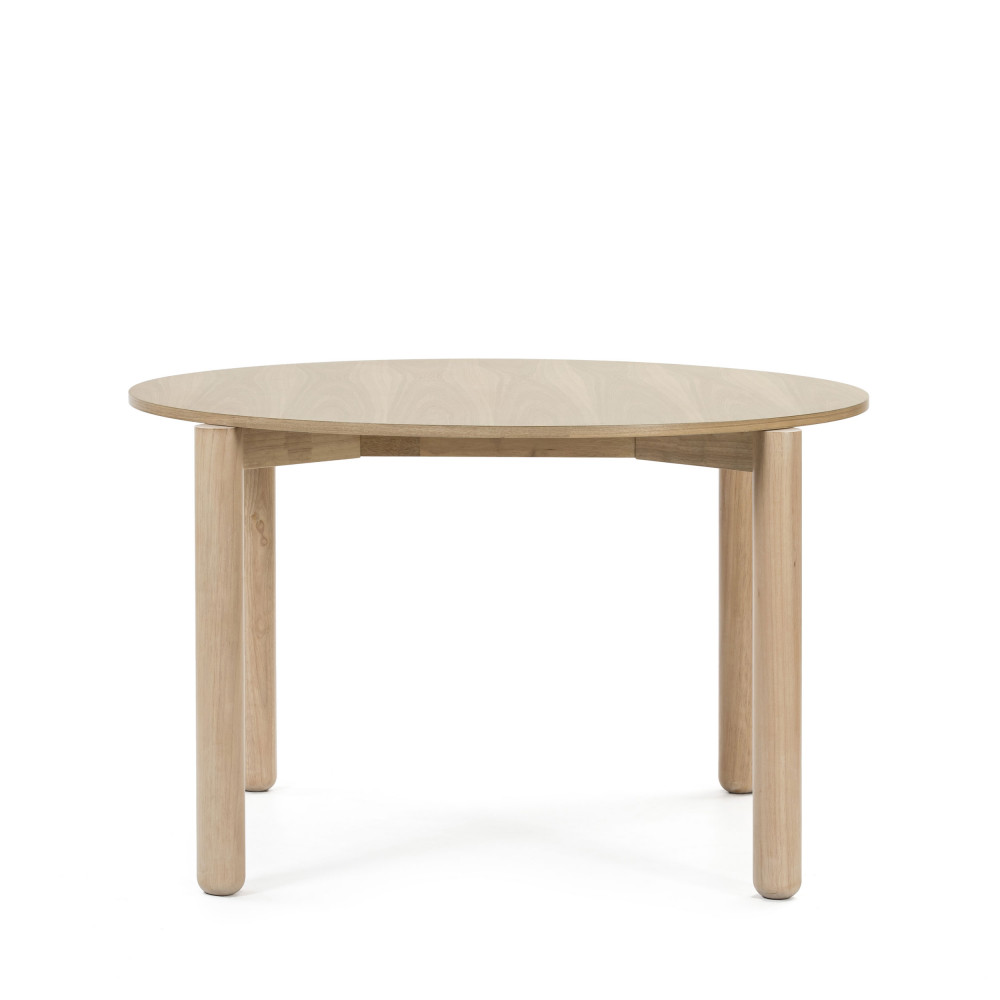 atlas - table à manger ronde en bois ø120cm - couleur - bois clair