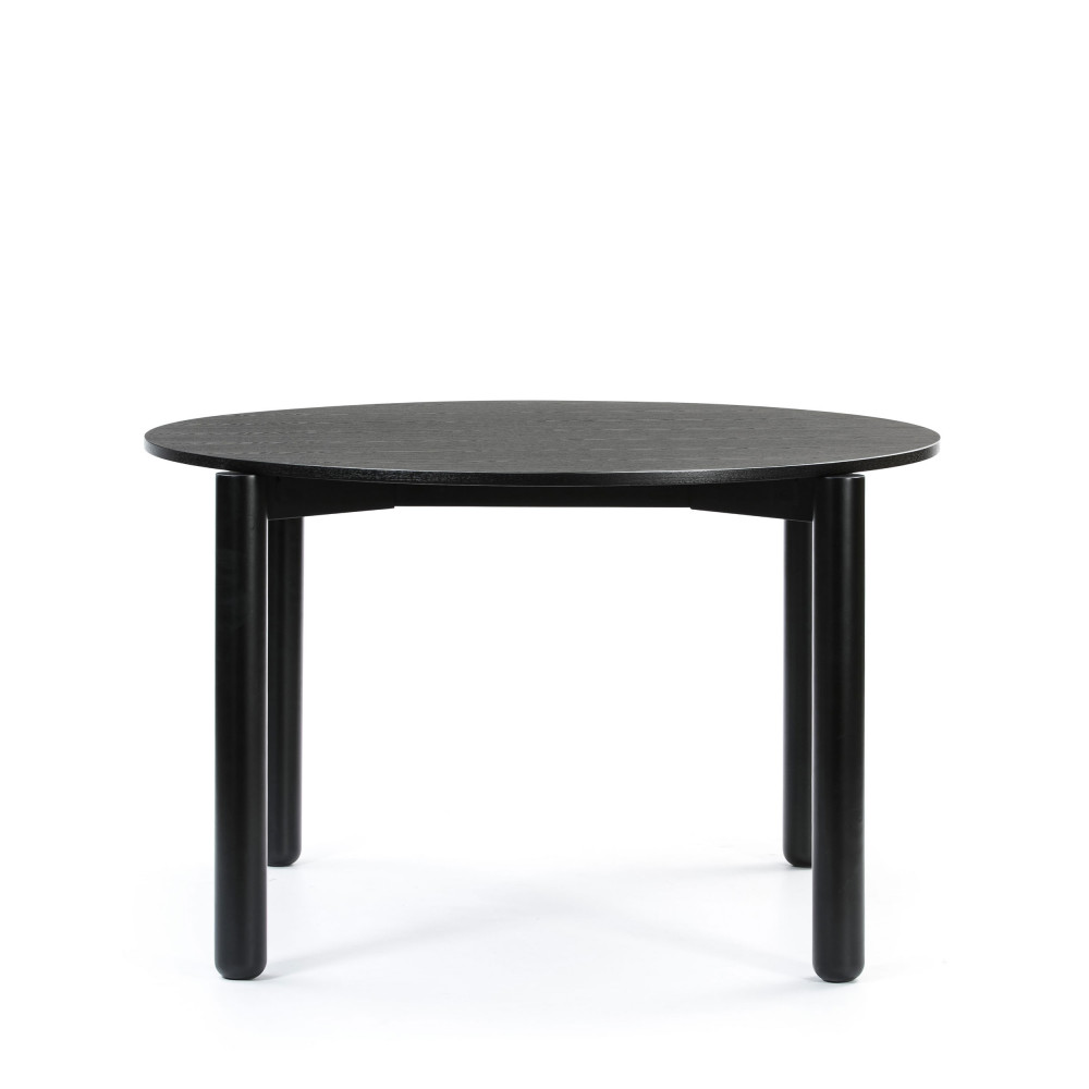Atlas - Table à manger ronde en bois ø120cm - Couleur - Noir