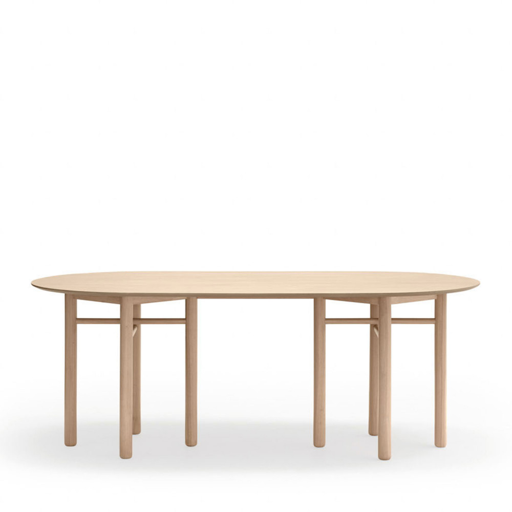 Junco - Table à manger ovale en bois 200x100cm - Couleur - Bois clair