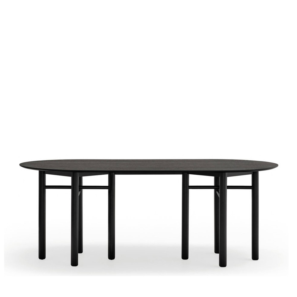 Junco - Table à manger ovale en bois 200x100cm - Couleur - Noir