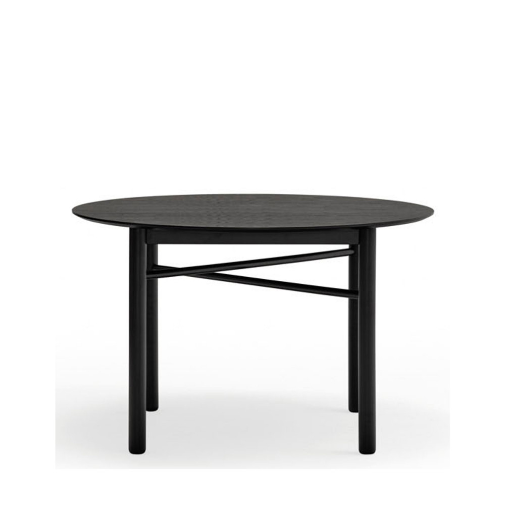 Junco - Table à manger ronde en bois ø120cm - Couleur - Noir