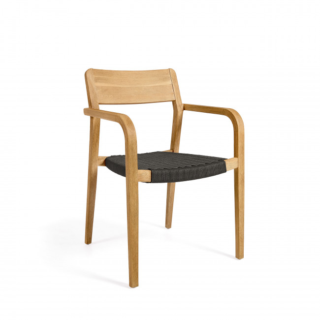 Better – Lot de 4 chaises en acacia et corde pieds bois clair