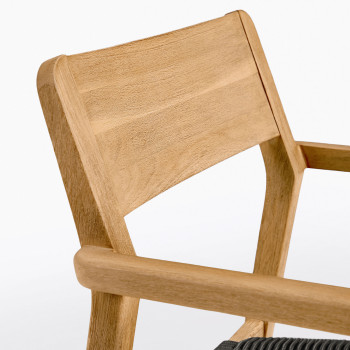 Better – Lot de 4 chaises en acacia et corde pieds bois clair