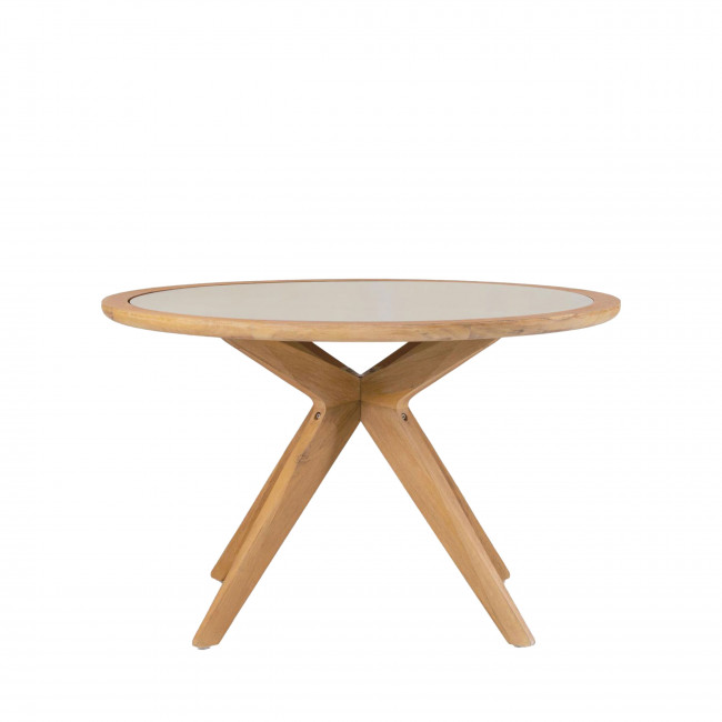 Julieta – Table ronde effet ciment et bois ⌀120cm