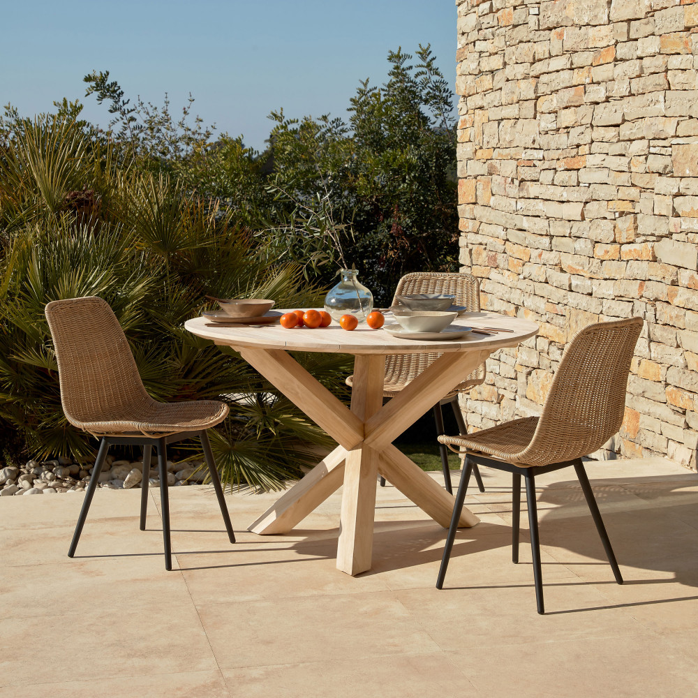 Lot de 4 chaises outdoor effet rotin en résine plastique Kave Home