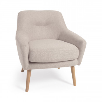 Candela – Fauteuil en tissu et bois