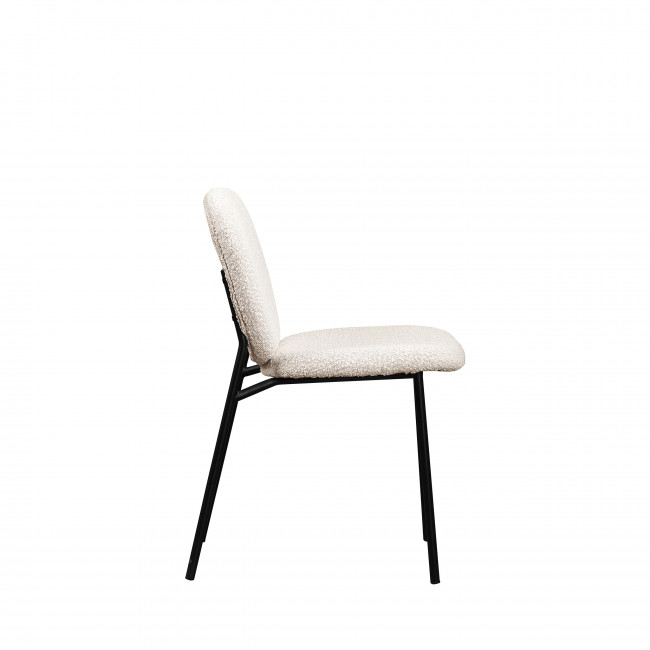Dalby - Lot de 2 chaises en tissu bouclette et métal