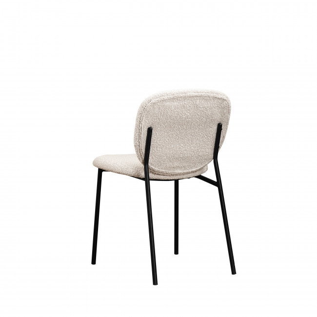 Dalby - Lot de 2 chaises en tissu bouclette et métal