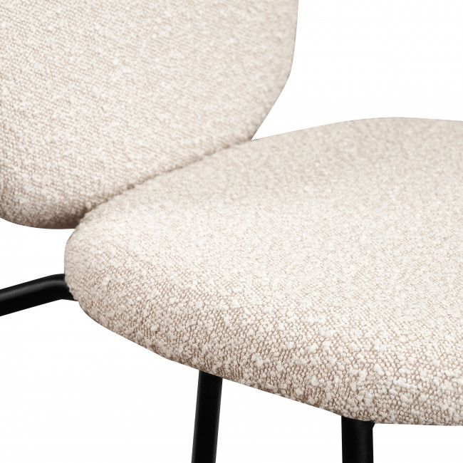 Dalby - Lot de 2 tabourets de bar en tissu bouclette et métal 65cm