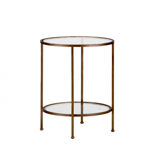 Goddess - Table d'appoint ronde en métal et verre ø66cm