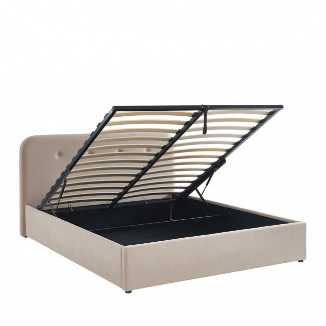 Eider - Lit coffre capitonné en velours 140x190cm