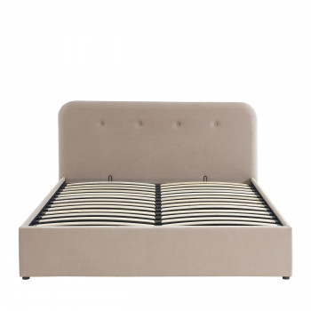 Eider - Lit coffre capitonné en velours 140x190cm