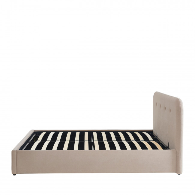 Eider - Lit coffre capitonné en velours 140x190cm