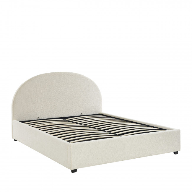 Merle - Lit coffre en tissu bouclette 140x190cm