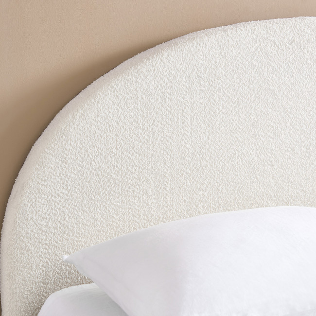 Merle - Lit coffre en tissu bouclette 140x190cm