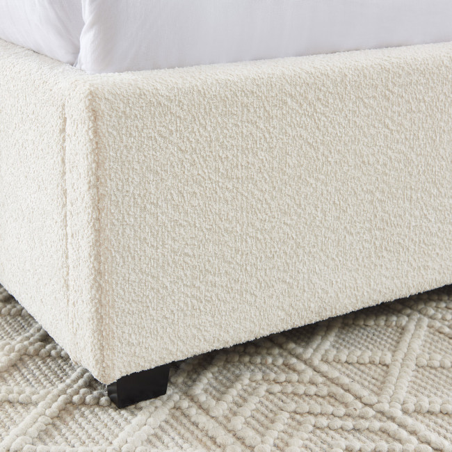 Merle - Lit coffre en tissu bouclette 140x190cm