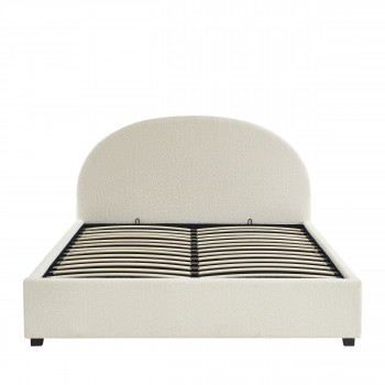Merle - Lit coffre en tissu bouclette 160x200cm