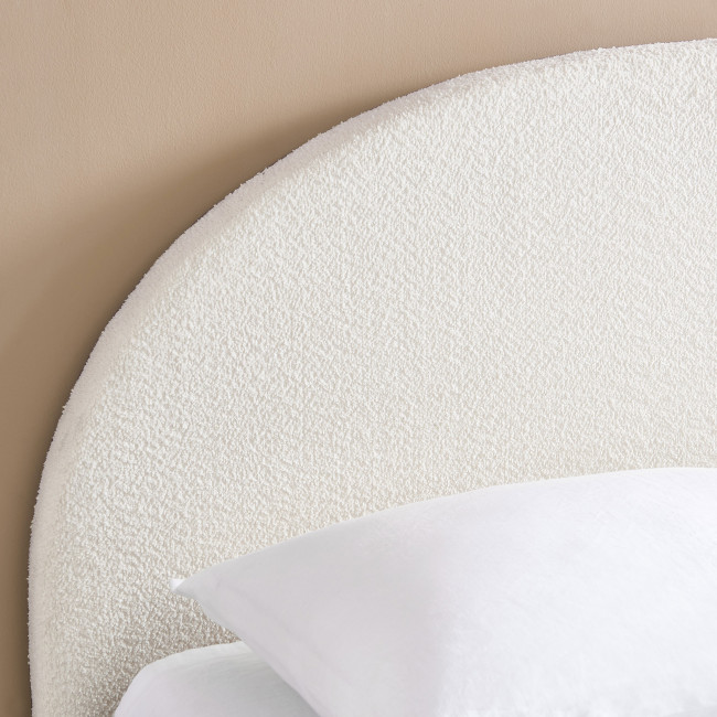 Merle - Lit coffre en tissu bouclette 160x200cm