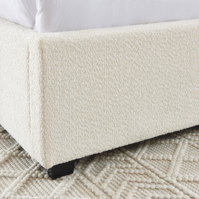 Merle - Lit coffre en tissu bouclette 160x200cm