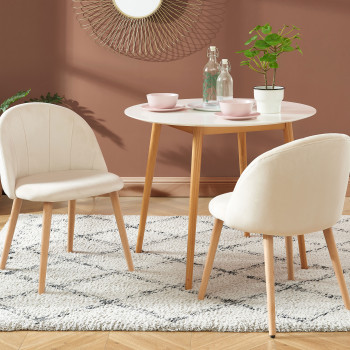 4 Chaises de Salle à Manger FRÉDÉRIQUE Style Scandinave Pieds en Bois  Massif Design Moderne