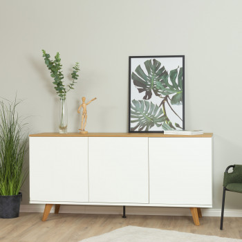 Amelia - Buffet en bois 3 portes L162cm
