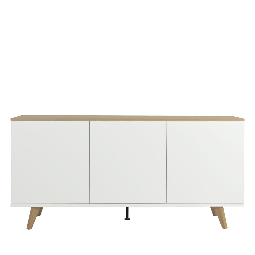 Amelia - Buffet en bois 3 portes L162cm - Couleur - Blanc