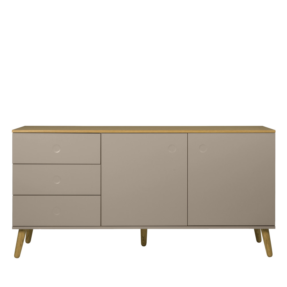 Dot - Buffet en bois 2 portes 3 tiroirs L162cm - Couleur - Taupe