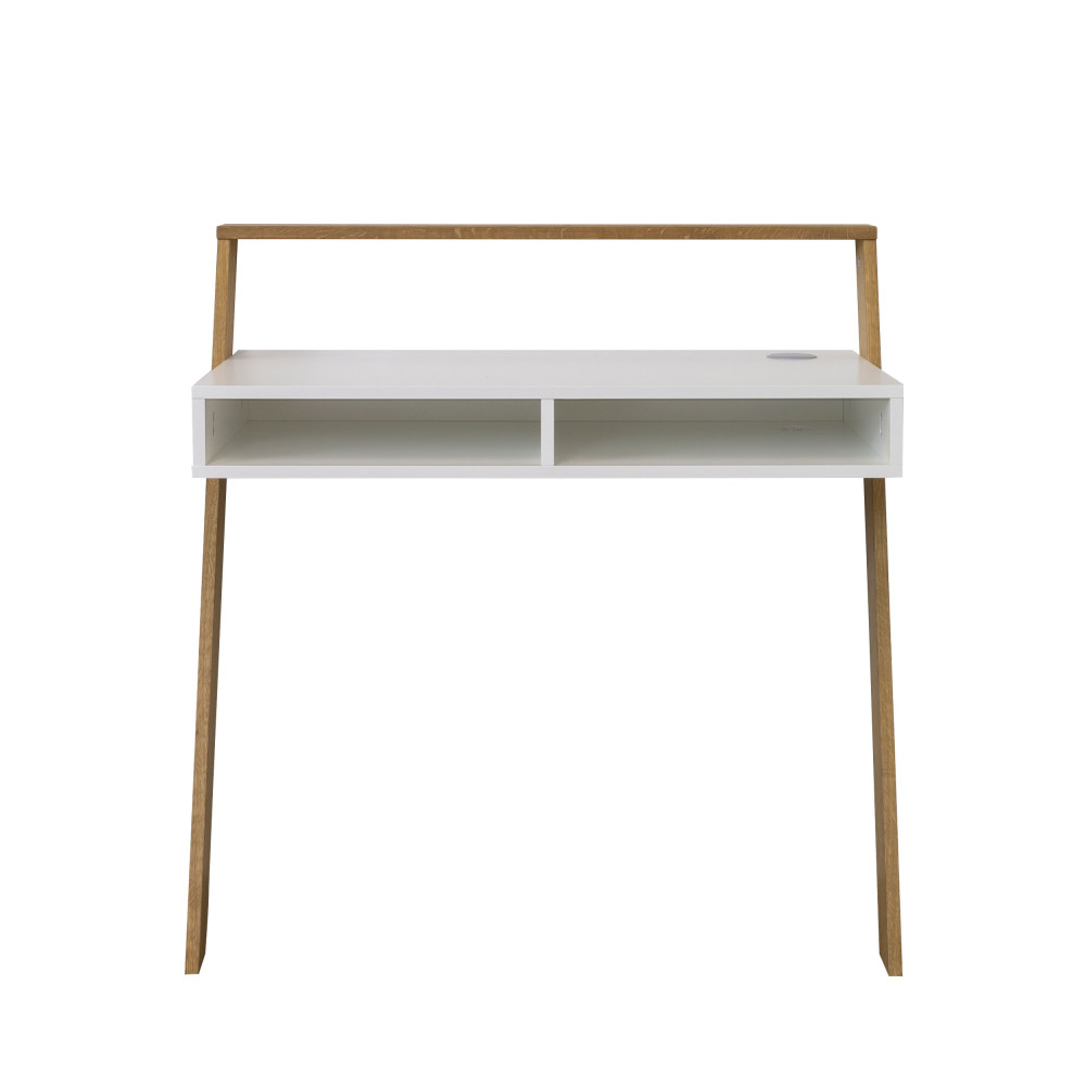 memo - bureau en bois l94cm - couleur - blanc