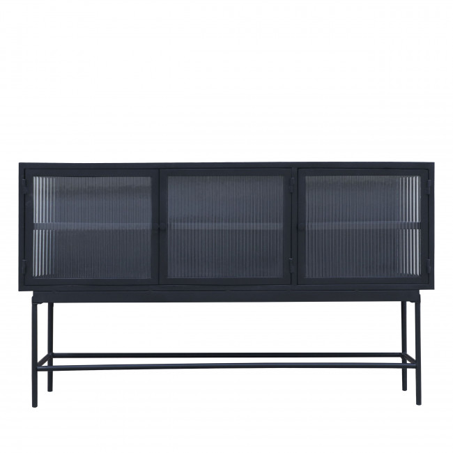 Kolind - Buffet 3 portes en verre strié et métal L145cm