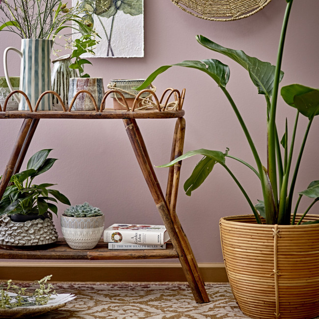 Sanibel - Table d'appoint vintage en rotin