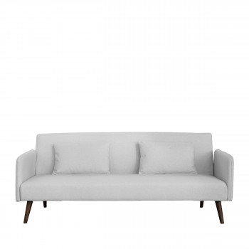 Nielson - Canapé convertible 3 places en tissu chiné pieds bois foncé