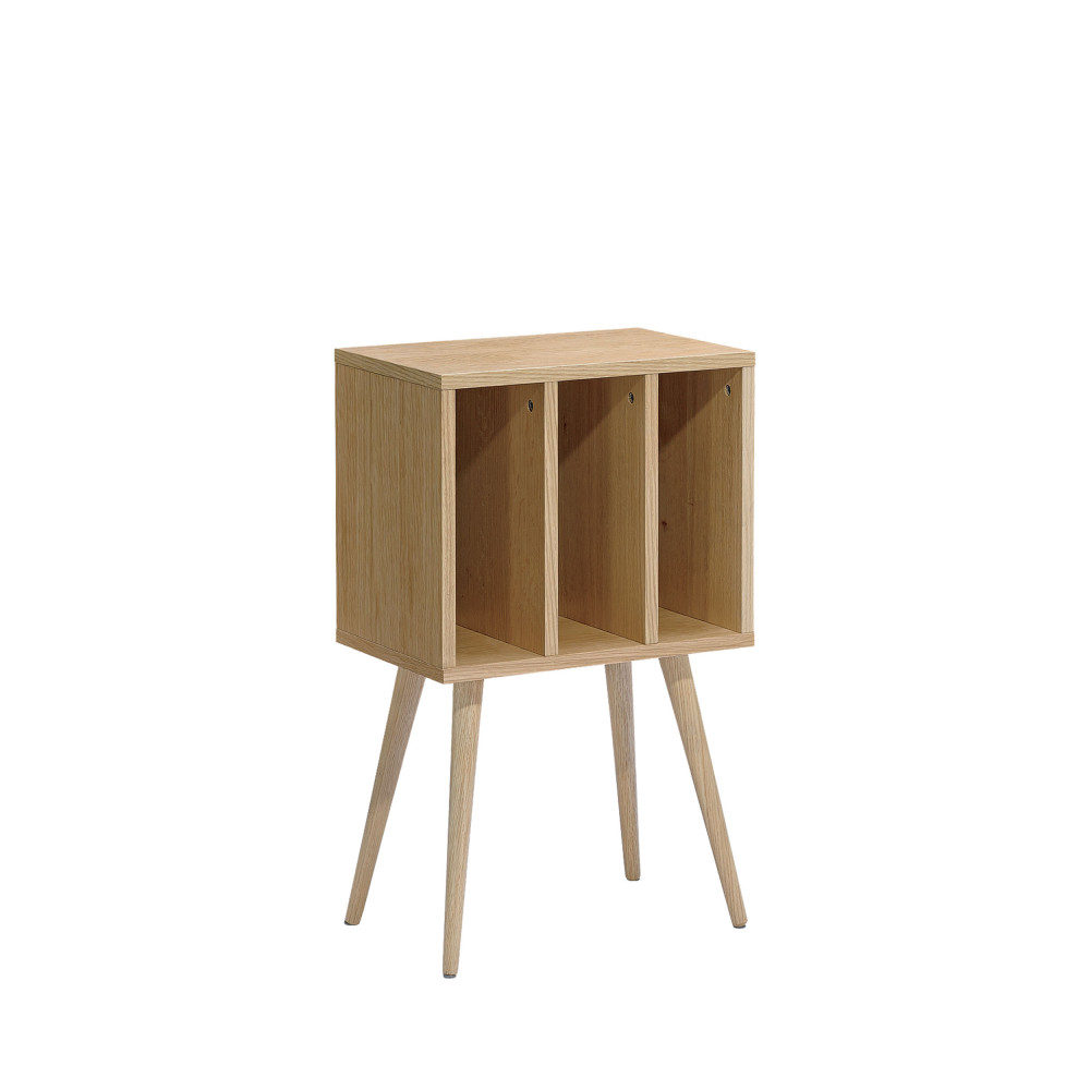 Elvdal - Meuble de rangement vinyles en bois - Couleur - Bois clair